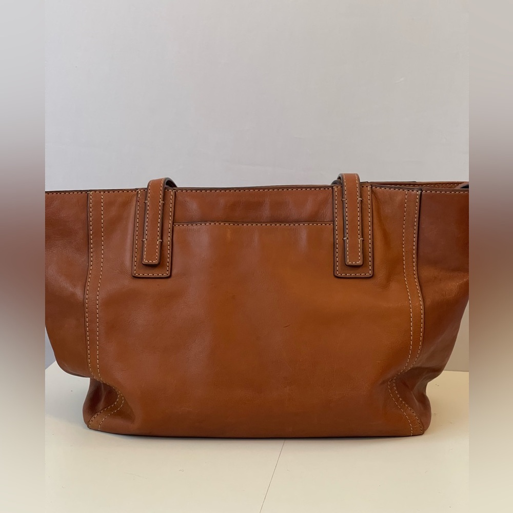 Fossil Brown Pebbled Leather Emma Tote Brass Key - Picture 6 of 16